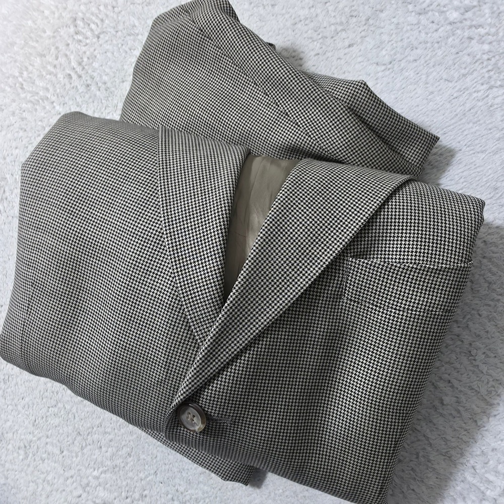 Ralph Lauren Sport Coat Mens 43 T Brown Houndstooth Cashmere Blend 3-Button